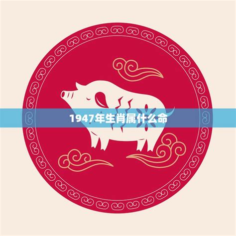 1947年生肖猪|1947年属猪的是什么命，47年出生的猪五行属什么